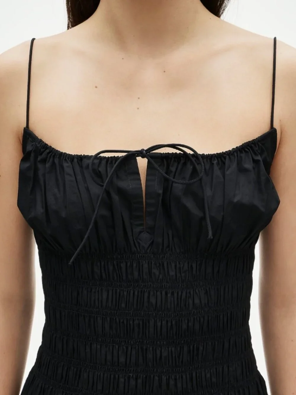 NWT J. Crew Petite Reverie Dress Cotton Poplin Black Smocked Comfy Size PXXS